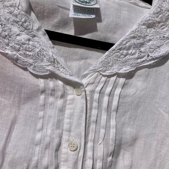 Laura Ashley vintage white cotton and lace short blouse UK10 - Picture 11 of 16